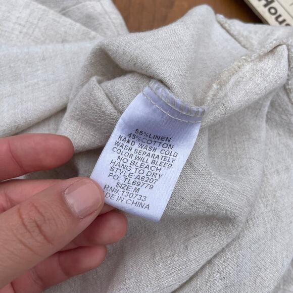 Umgee Women M Linen Blend Tunic Top Minimal ResortWear Lagenlook Coastal Grandma - Picture 6 of 7